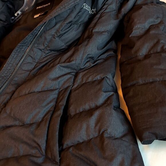 Marmot Strollebridge Women's Black Down Coat Faux Fur Size Small - Picture 11 of 13